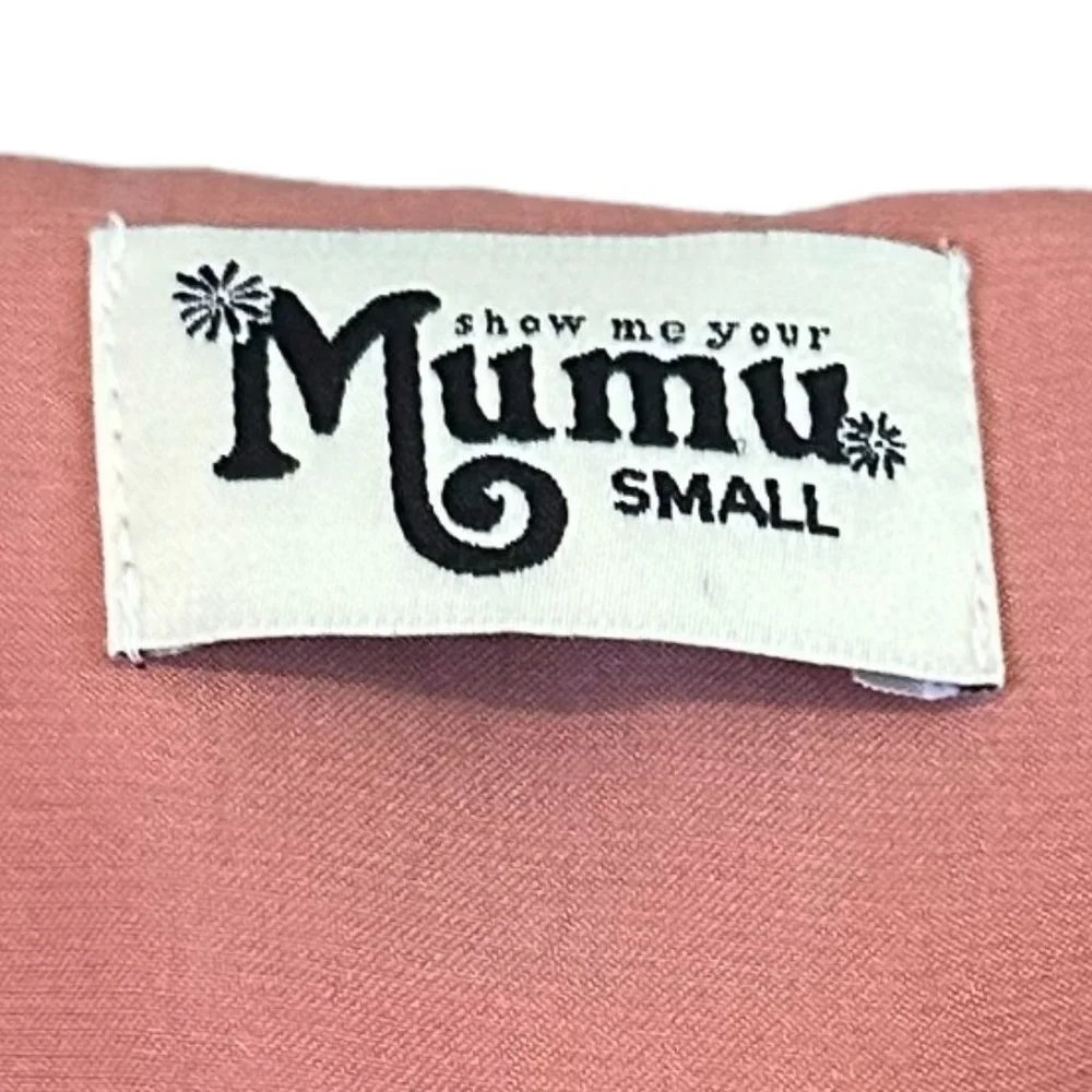 Show Me Your Mumu Satin Mini Wrap Dress Ruffle Short Sleeve Size Small Women's - Picture 11 of 12